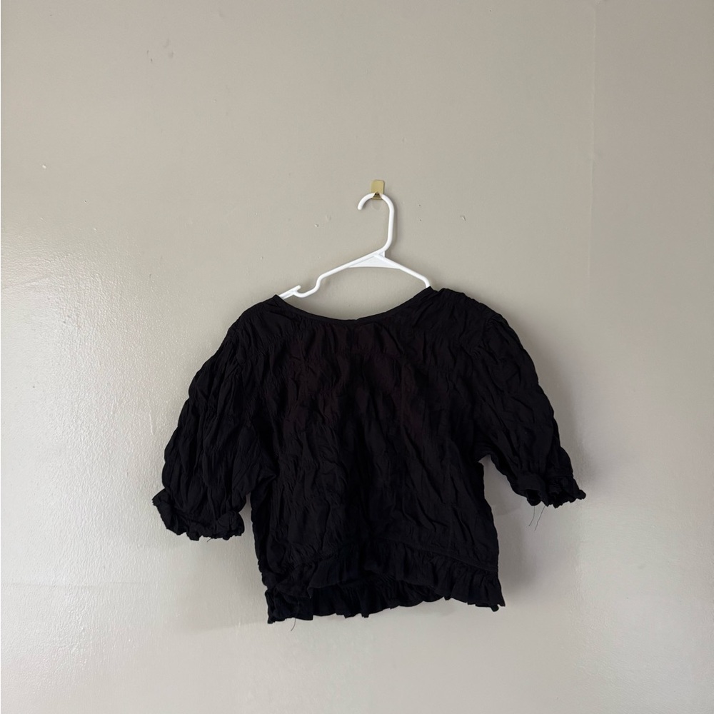 Future Collective y2k styled scrunch grunge black cropped shirt womens XL